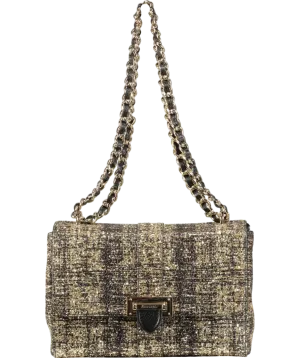 Aspinal Of London Black / Gold Glitter Tweed Large Lottie Bag