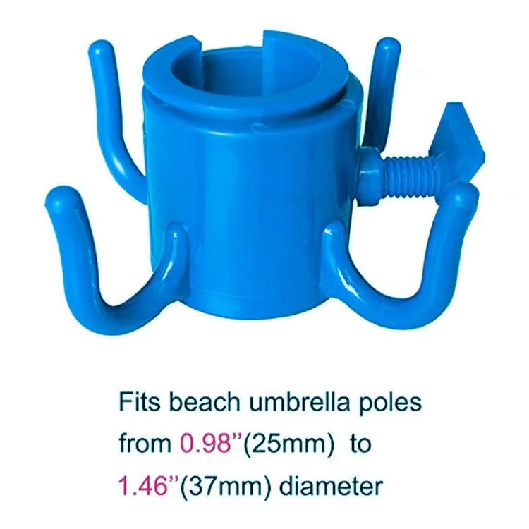 Outdoor Beach Umbrella Hook Nail Four Legs Hooks Garden Umbrella Plastic Four Prongs Hanger(White)