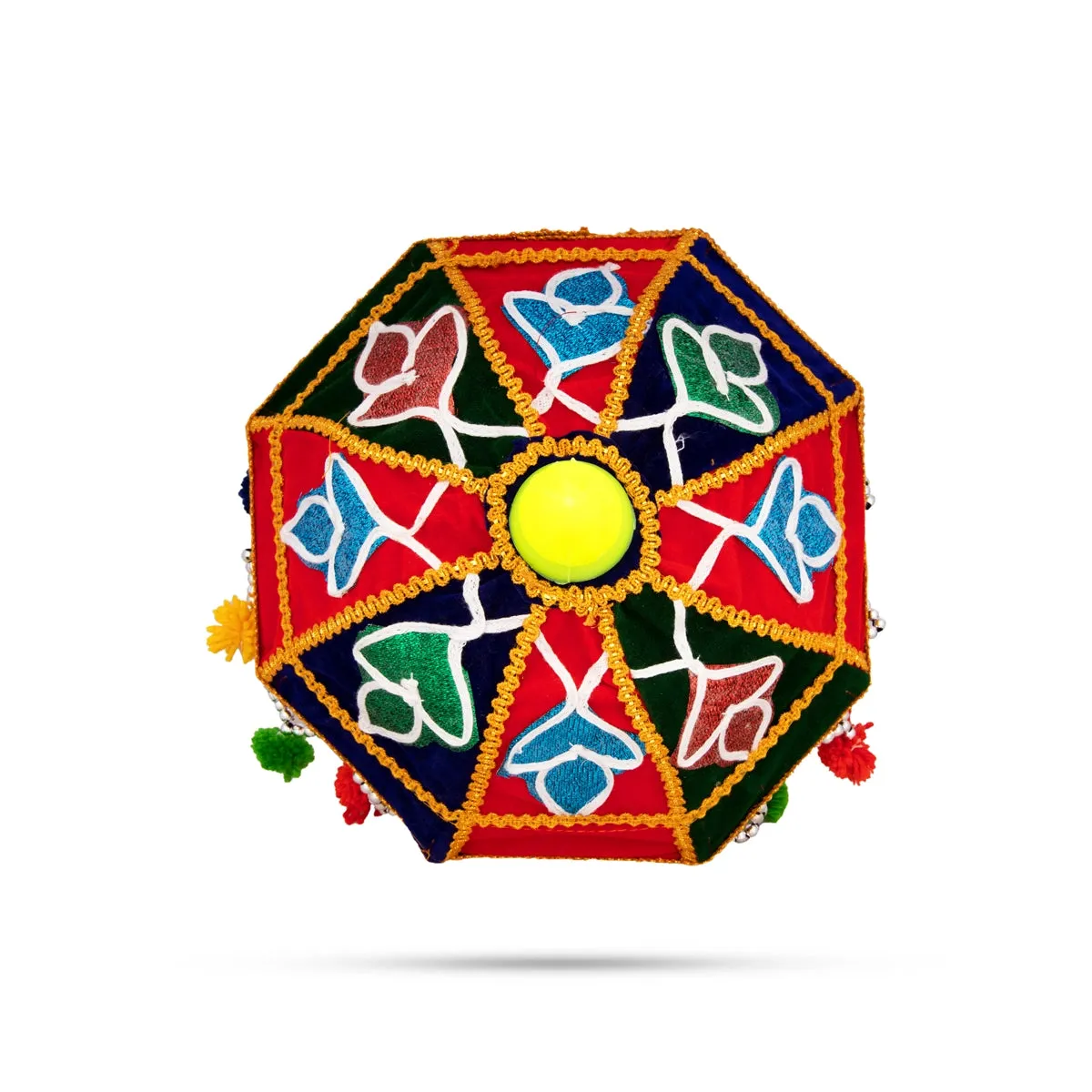 Temple Umbrella - 14 x 10 Inches | Velvet Utsava Umbrella/ Decorative Umbrella for Festival