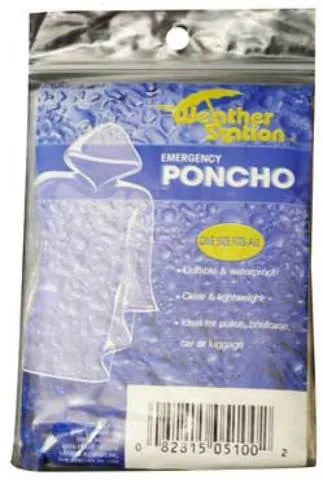 weather station emergency ponchos Case of 96