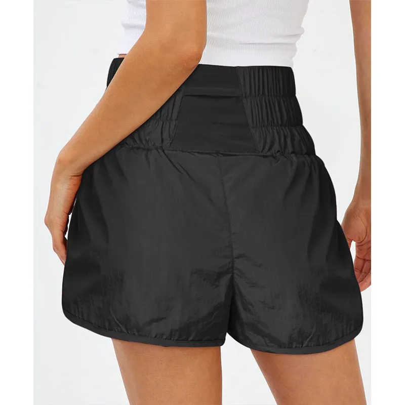 Womens High Waisted Athletic Shorts Elastic  Running Shorts Quick Dry Gym Workout Shorts