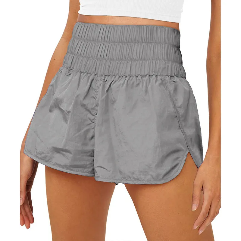 Womens High Waisted Athletic Shorts Elastic  Running Shorts Quick Dry Gym Workout Shorts