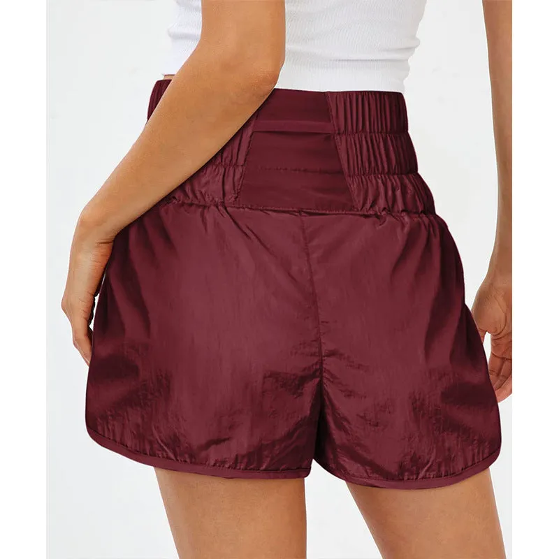 Womens High Waisted Athletic Shorts Elastic  Running Shorts Quick Dry Gym Workout Shorts